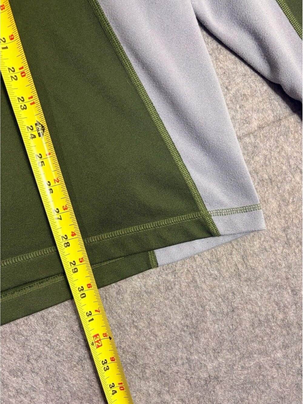 North Face Shirt Mens XL Green 1/4 Zip Fleece Lined Pullover Layer - Picture 6 of 7
